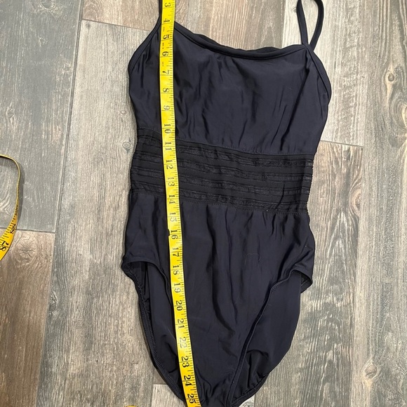 Vintage Jantzen Womens Black One Piece Swimsuit Mesh Panel High Cut Beach Sz 10 - Picture 3 of 9